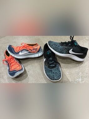 Womens NIKE “Flex Contact & 5.0 Free” Athletic Shoes, 6